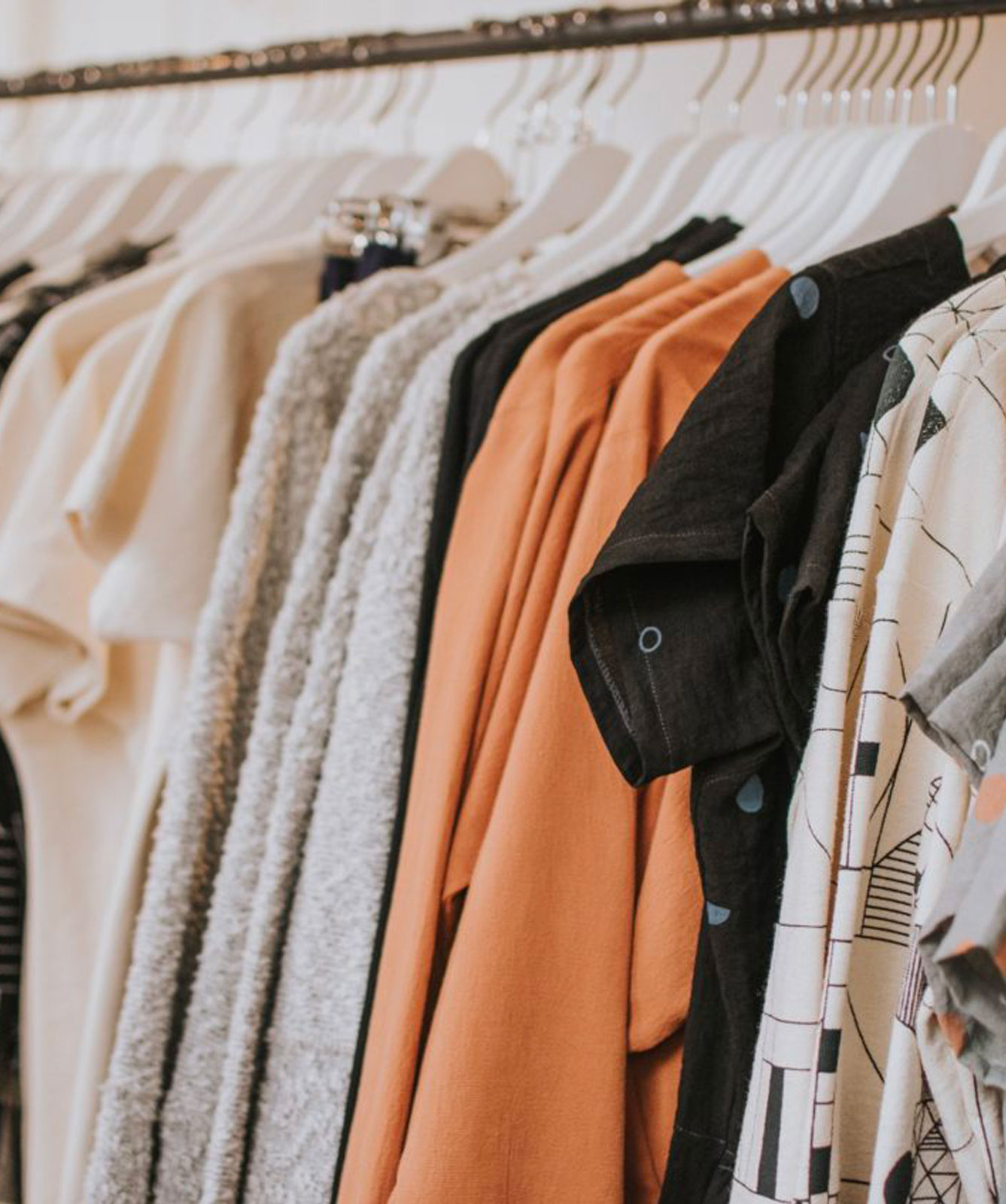 hemp clothing hanging on rack