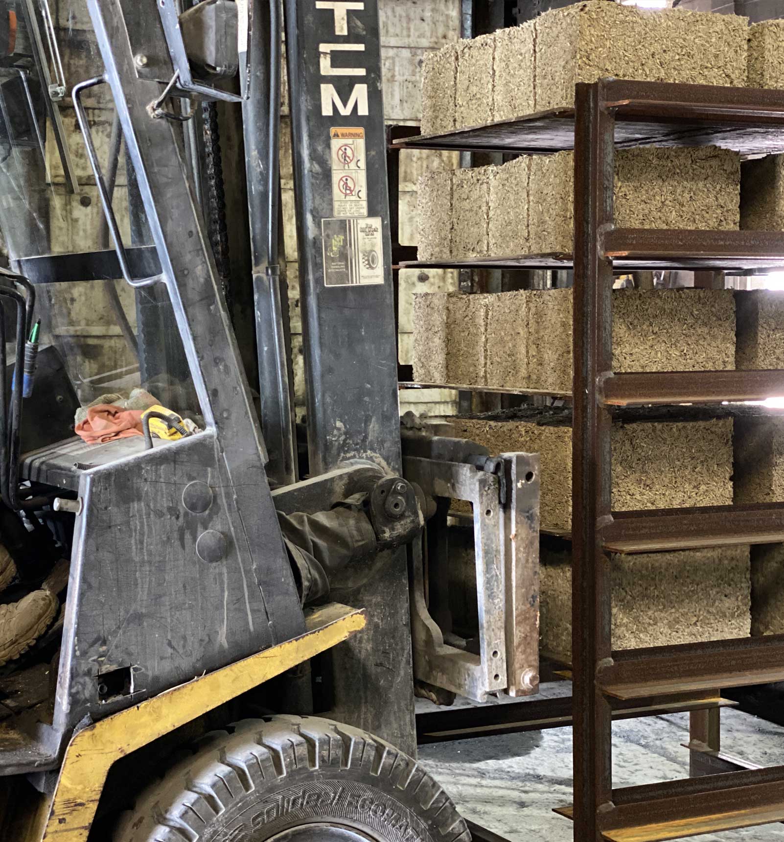 inside a hemp block factory