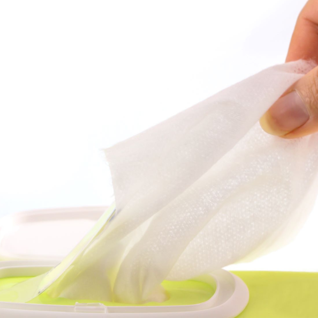 wipes hemp clothing hanging on rack